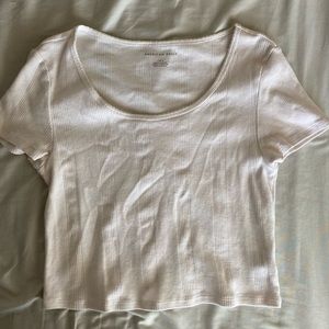 American Eagle Cream Baby Tee Size L